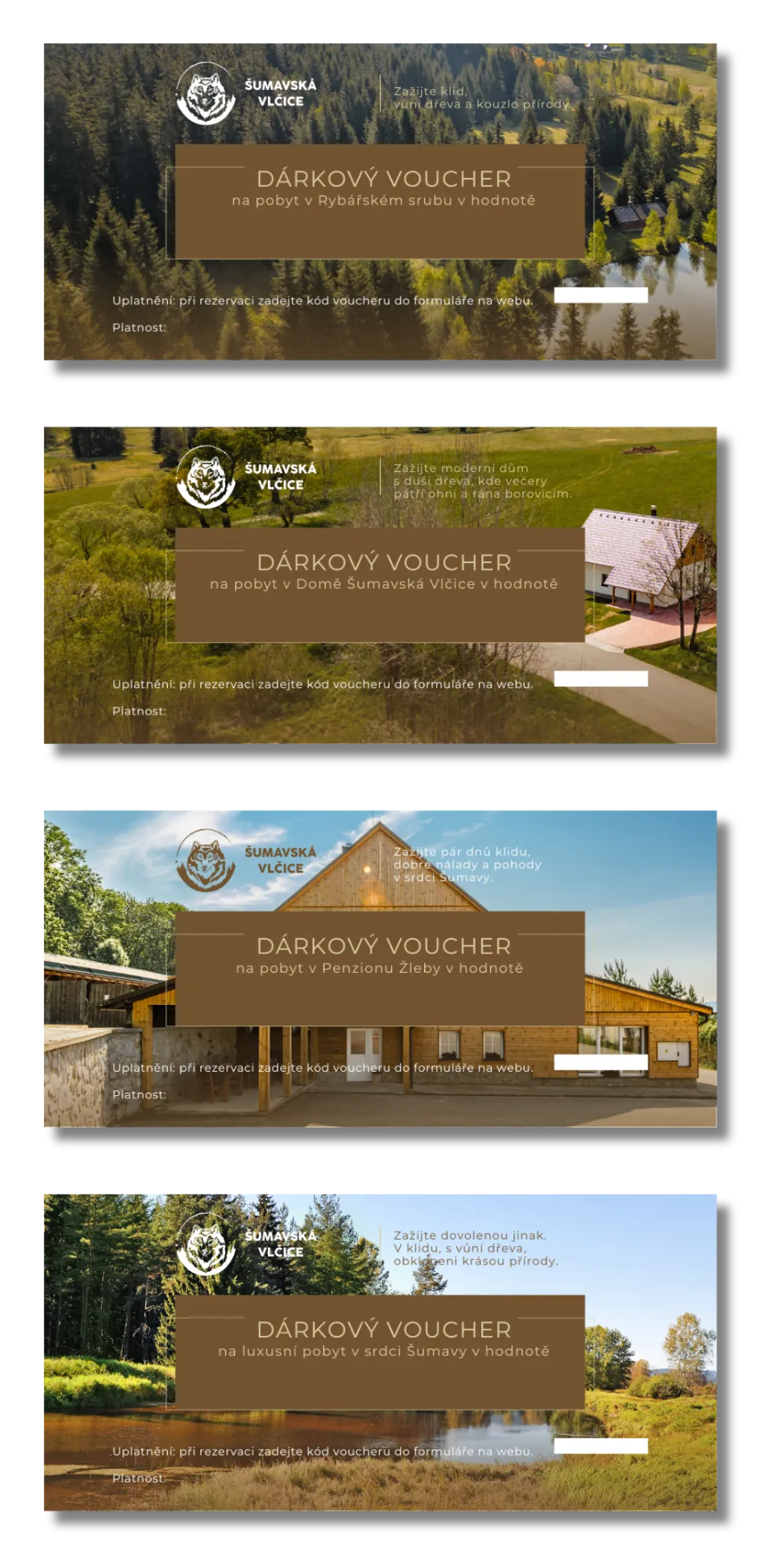 Dárkové poukazy Šumavská Vlčice